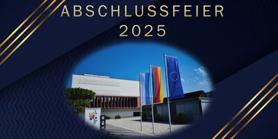Bild der Landesfinanzschule mit Text Abschlussfeier 2025